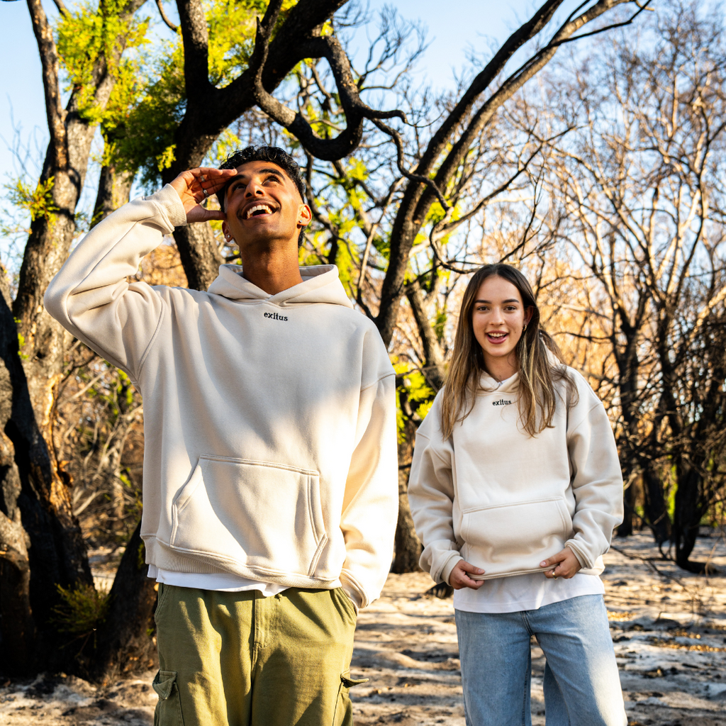 Forever Grateful Christian Streetwear Winter Hoodie – Beige