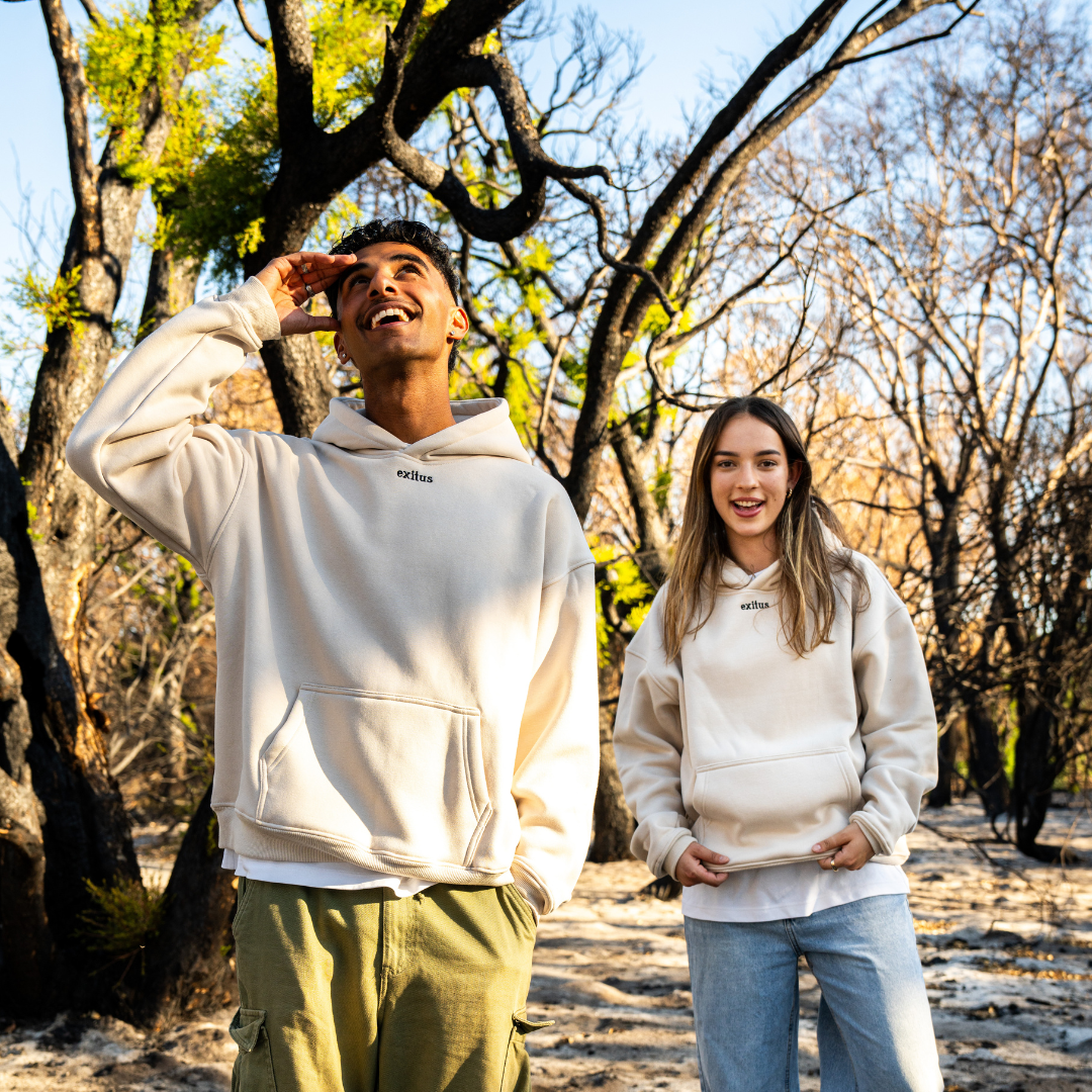 Forever Grateful Christian Streetwear Winter Hoodie – Beige