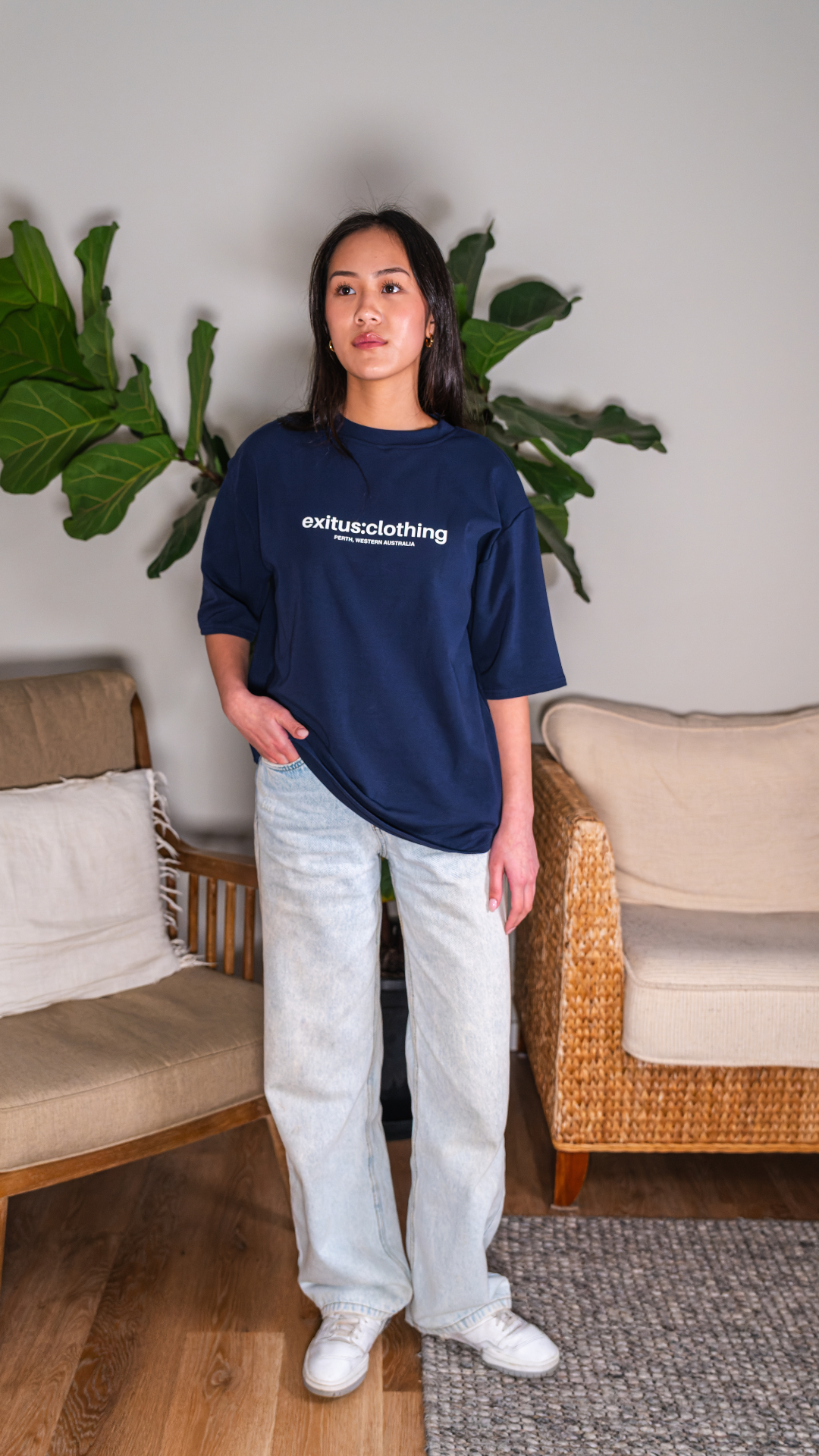 Blue Forever Grateful Drop Shoulder Tee