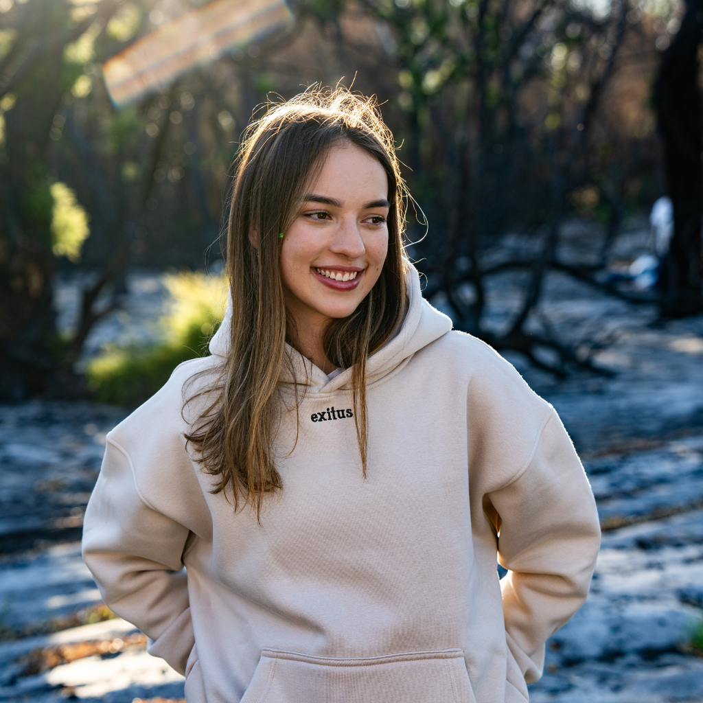 Forever Grateful Christian Streetwear Winter Hoodie – Beige