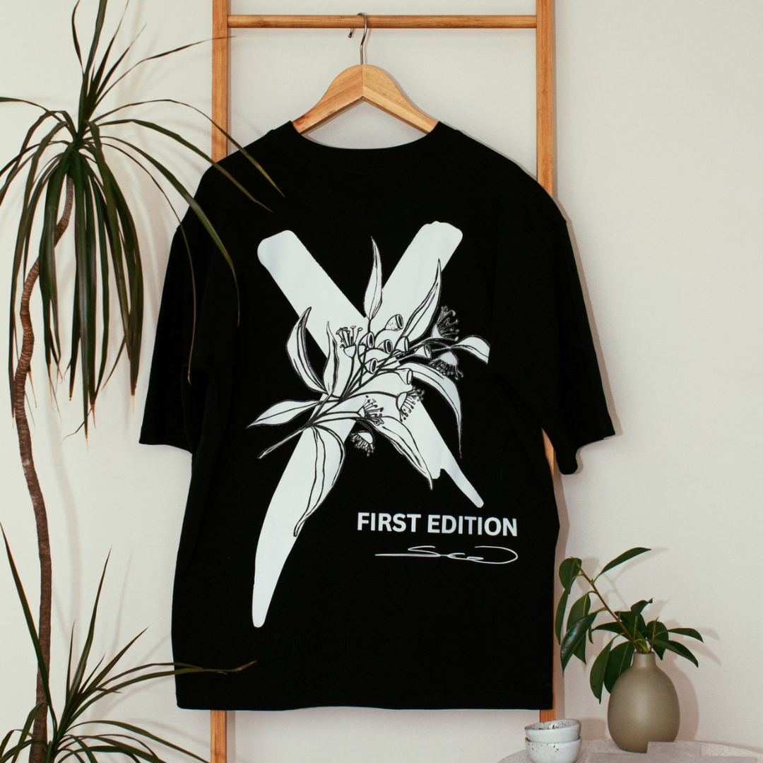 Black Drop Shoulder Box Fit Tee Shirt