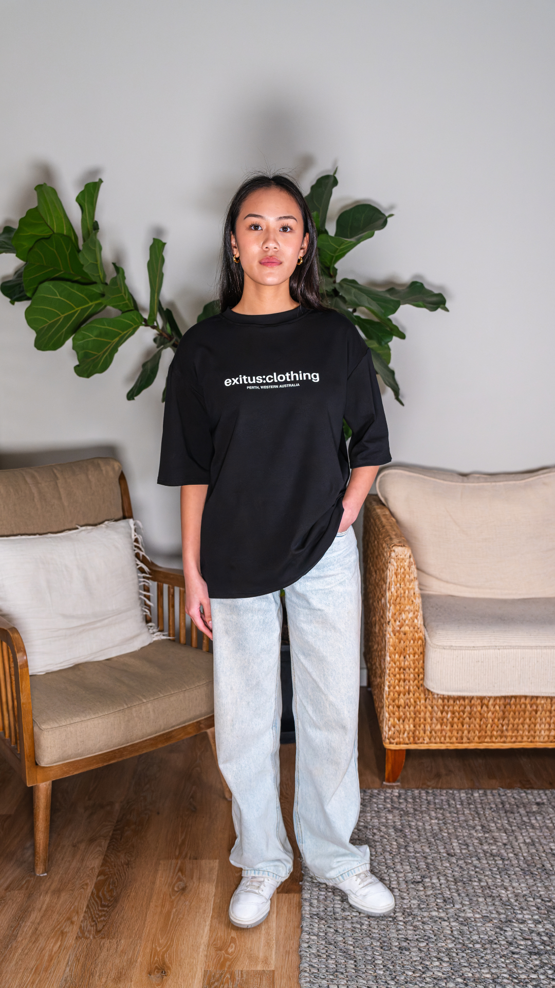 Black Forever Grateful Drop Shoulder Tee