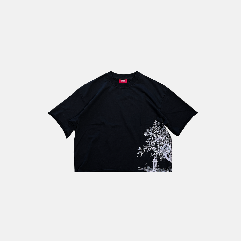 Black French Terry Christian Streetwear Cropped T-Shirt