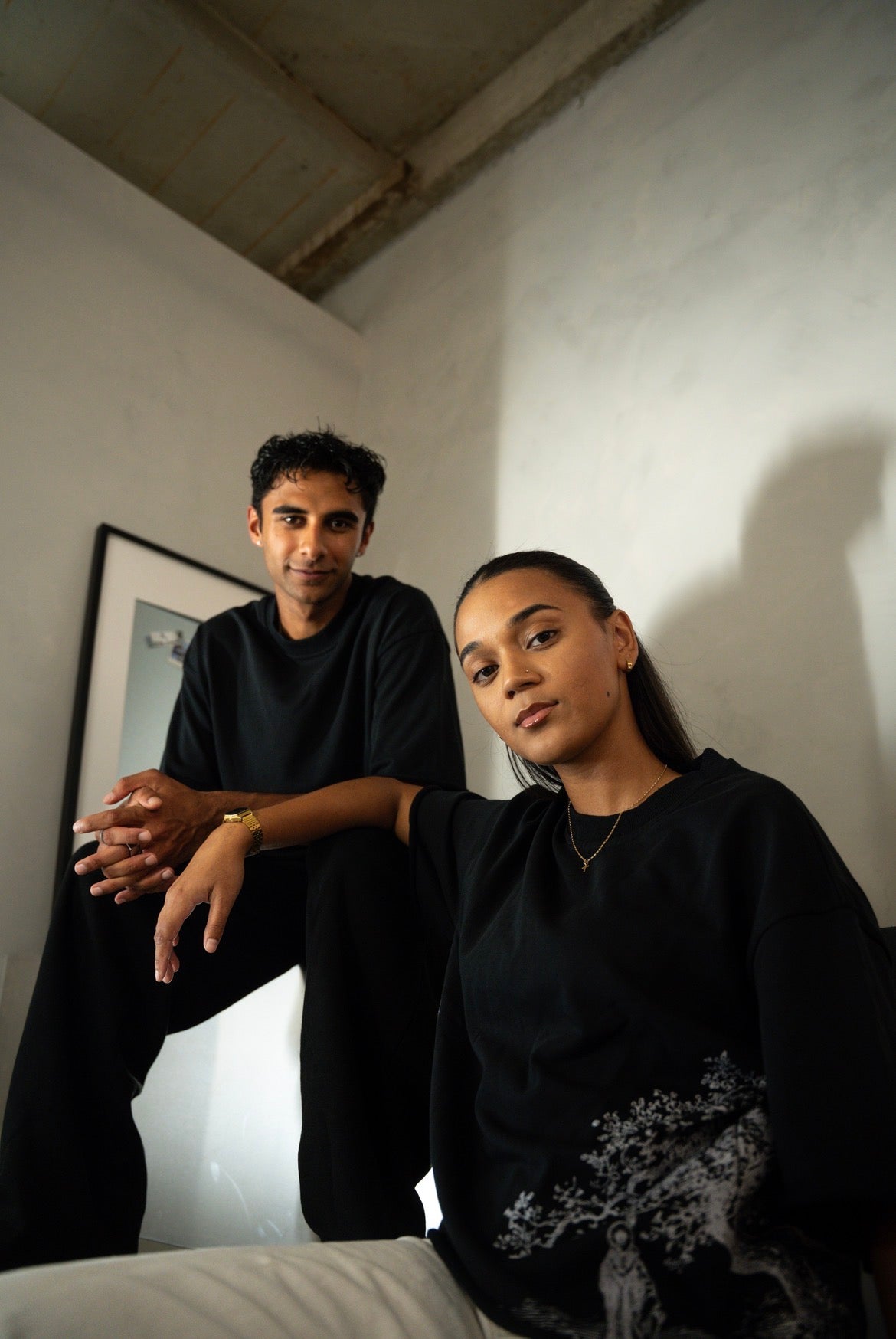 Black French Terry Cropped T-Shirt