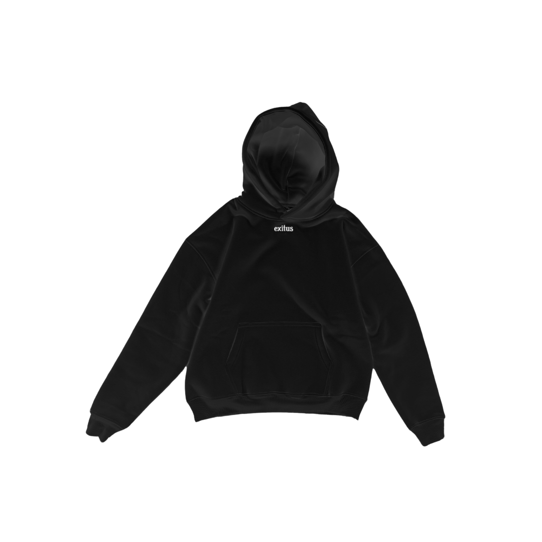 Premium Heavyweight Black Winter Hoodie