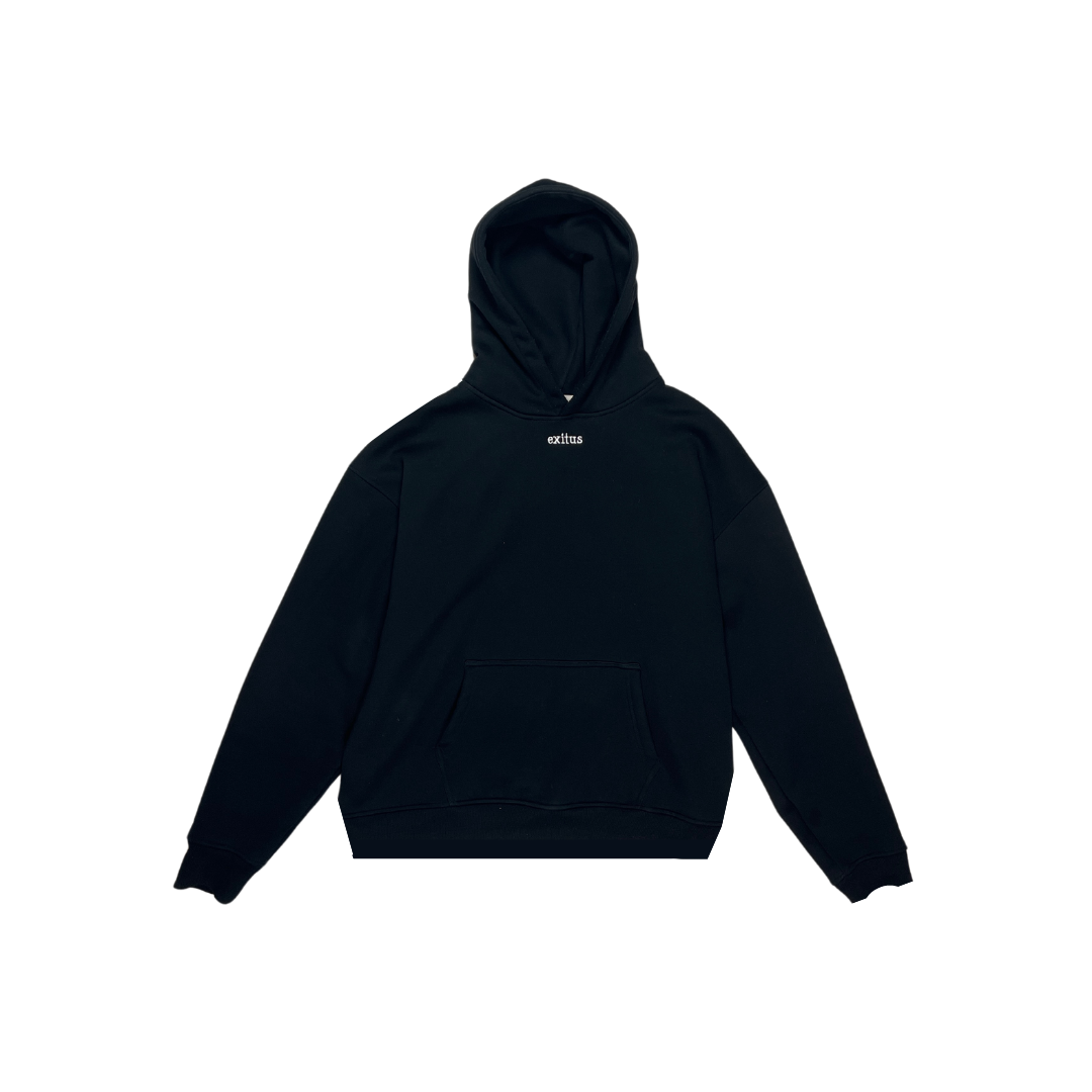 Elliot Hoodie - Alpine Weight - Black with Gold X